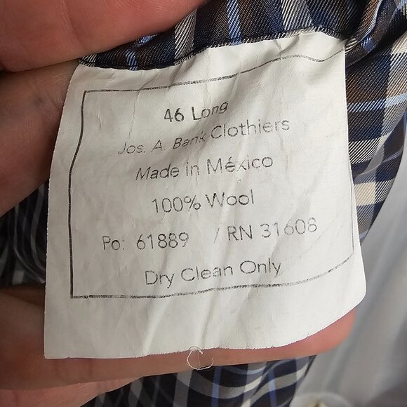 Vintage Jos. A. Bank Green Tweed Blazer Elbow Pads Preppy Classic Office 46L - Picture 8 of 9